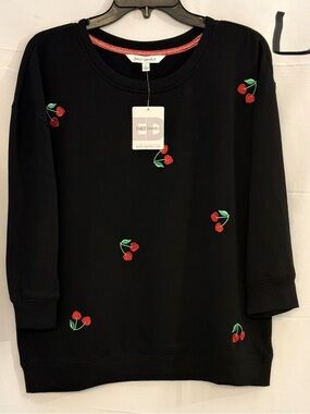 Emily Daniels Black Cherry Embroidered Sweatshirt